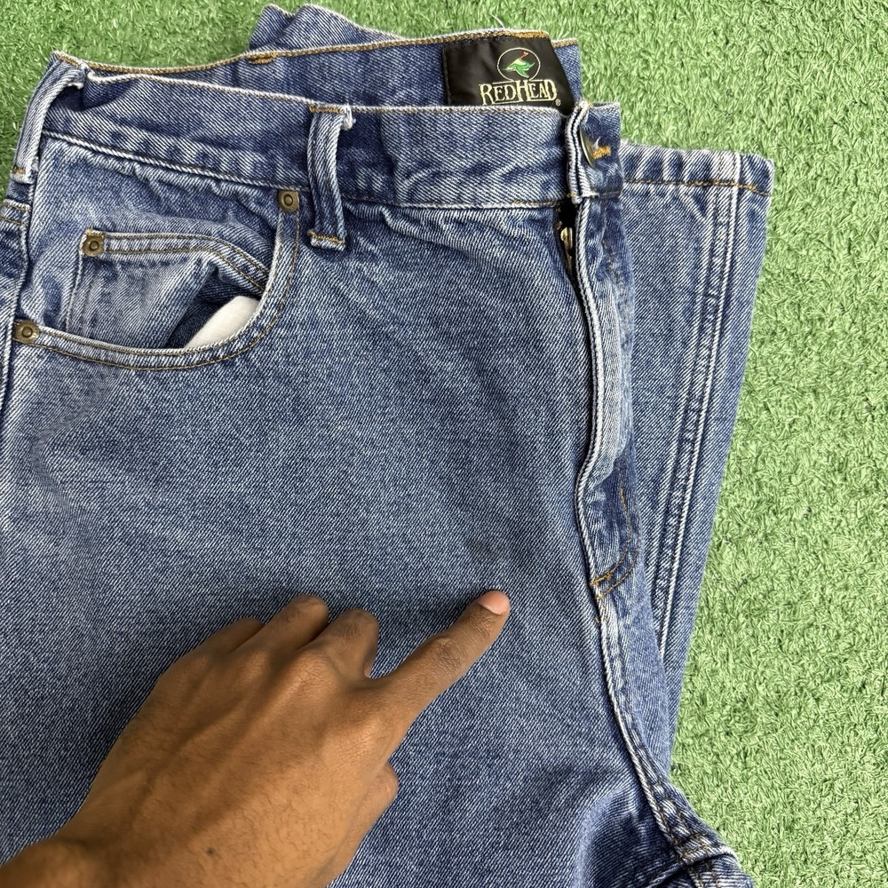 RedHead Flannel Lined Jeans Mens 36 X 30 Blue - Picture 8 of 8